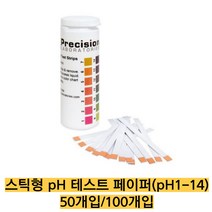 미국산/스틱형 pH 테스트 페이퍼 100개입/측정범위 pH1-14 pH시험지