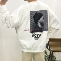 차니샵 남자 젠더리스 오버핏 비니 전사 프린팅 맨투맨