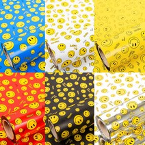 디자인랩 스마일 비닐롤포장지 2종 세트, 1세트, 블루, 레드