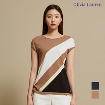 올리비아로렌 [올리비아로렌] 사선 배색 슬리브리스 니트_VOCBNWM3211