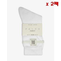 FALKE 팔케 패밀리 코튼 블렌드 양말 2009 화이트 39-42사이즈 2팩
