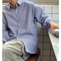 오버핏 스트라이프 박시 셔츠 남방 봄여름가을겨울 루즈 사계절 긴팔 무지 남친룩코디