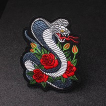 코브라 카이 패치 의류 꽃 패치 펑크 바이커 의류 자수 패치 자켓 줄무늬 패치 패치, [4] PE5189CT