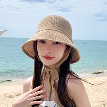 글램냥이 넓은챙 밀짚모자 여름 버킷햇