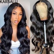 파티 코스프레 가발 karbalu hd lace frontal wig body wave lace front human hair wigs remy human 축제 소품, 18인치, 180, 4x4 HD 투명