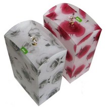 [UN126] 아크릴 휴지통 쓰레기통 직사각 인테리어 휴지통 대, 핑크, 옵션:핑크