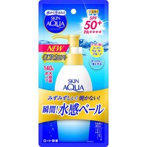 로토 제약 SKIN AQUA 스킨 아쿠아 슈퍼 모이스처 젤 대용량 펌프 140g [선크림 얼굴·바디용 SPF50+ PA+++], 단일