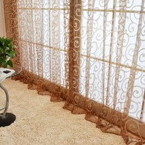 베란다 버티컬 블라인드 6 색 문학 및 예술 복고풍 달콤한 꽃 얇은 명주 그물 문 창