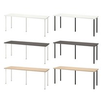 이케아 LAGKAPTEN 락캅텐 / ADILS 아딜스 대형테이블200cm+다리5개/책상/회의테이블/대형식탁, 다크그레이+화이트_294.175.26