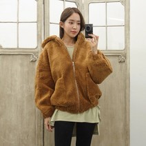 덤블 뽀글이 오버핏 후드집업 털자켓