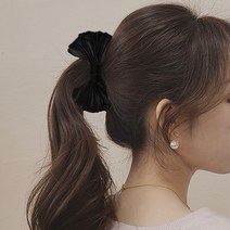 초콜리트쥬얼리 실키 공단 플리츠 리본 올림머리 바나나핀