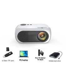 미니 빔프로젝터 Salange M24 프로젝터 LED 휴대용 비머 HDMI USB TF 카드와 호환 640*480P 지원 1080P 비디오 Projetor 아이 선물, [02] White, [03] AU 플매트 카펫 러그