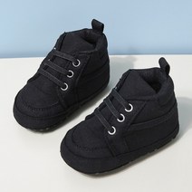 안전한 보행기 미끄럼 방지 PU 퍼스트 워커 크롤링 유아용 신발 코튼 밑창 아기 소년 신생아 캐주얼 컴포, [03] 13-18 달, [27] E99 black