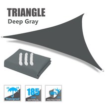 2/3/3.6/5M Triangle Sun Shade Sail Canopy for 98%UV Block Sun Shelter For Outdoor Facility&Activ, DEEP GREY