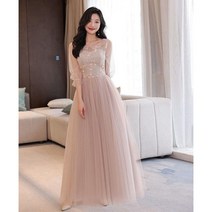 FANSYLI 여성 파티 드레스 들러리 드레스 슬림해 보이고 심플해 보이는 웨딩드레스 공연드레스 들러리 드레스 pl0815