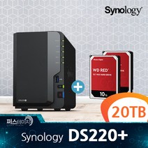 시놀로지 DS220  WD RED Plus 20TB (10TB x 2)