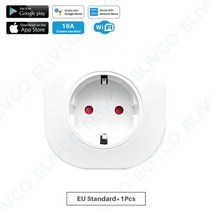 WiFi 스마트 플러그 EU 어댑터 16A Tuya APP 원격 음성 제어 소켓 콘센트 타이밍 기능 Alexa Google Assistant 호환, Eu 플러그_EU Plug-1Pcs