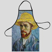 앞치마도안 반 고흐 그림 패턴 옥스포드 패브릭 앞치마 남녀 공용 홈 요리 베이킹 청소 주방 액세서리, [02] Xcm, [09]