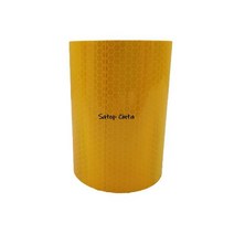 안전표지높은 조명 PVC 반사 안전 경고 테이프 10cm x 3M 도로 교통 건설 현장 자체 접착 가이드 사인, 03 Yellow