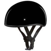 Daytona Helmets 하프 스컬 캡 오토바이 헬멧 DOT 승인고광택 블랙3XS바이저 포함 USA 미국, Hi-Gloss Black