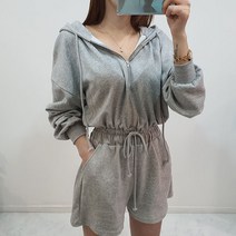 ﻿캐쥬얼 후드 반바지 점프수트 3COLOR
