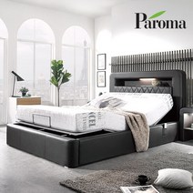 [퀸슬라이딩] 파로마 브릭스 LED 모션베드 침대 + 150T 매트리스, 초코브라운
