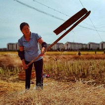 씨앗 도리깨 콩타작 깨타작기 농기구 수확 네기, 1.7m 대나무  철제 샤프트