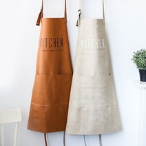 감성레터링 카페 공방 가죽 앞치마, 판타스틱 브라운
