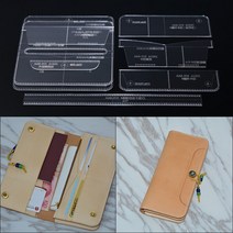원데이클래스 가죽공방 카드지갑만들기 1set diy 가죽 공예 여성 남자 긴 지갑 내구성 아크릴 가죽 템플릿 211 2cm, 없음