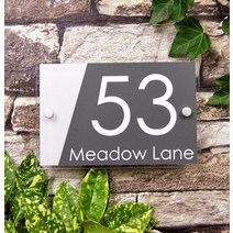 2023 홈바 테이블 현대 집 주소 명판 문 번호 표시 사용자 정의 유리 효과 아크릴, 02 Type 2_03 15cm x 25cm