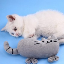 고양이 모양 캣닢인형 냥이 힐링 마따따비 쿠션, 그레이