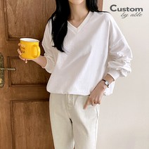 커스텀에이블 [커스텀에이블]루즈핏 브이넥 맨투맨 티셔츠_C2301TS004A