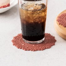 국산 실리콘 컵받침 예쁜 티코스터 카페 커피잔 받침, 프리스 초코브라운