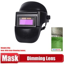 용접 마스크 헬멧 Oauee 용접기 카멜레온 대형보기 트루 컬러 솔라 파워 아크 그라인드 컷 용 자동 어두워지는, Dimming Lens 2, Dimming Lens