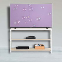 TV장 티비장 거실수납장 1100X600X600 3단, 화이트