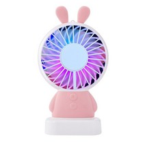 시즌템 미니 LED 선풍기 토끼, 핑크