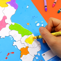 우리나라 한반도 퍼즐 지도 만들기 색칠하기, 한반도지도