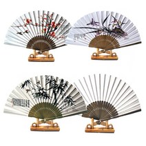 (주)파앤카코리아 사군자 부채, 1개, B24.사군자25형(중)/무지(백선)