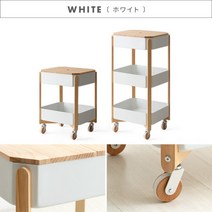 maino 트롤리 2단 부엌 이동식 수납장, 화이트