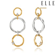 [엘르주얼리] Urban 14K 트리플 라운드 드롭 귀걸이 (gold pin) ELGPEE392