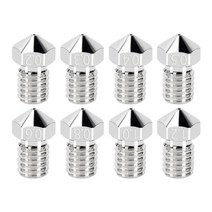 Kingroon 2pcs e3d v5 v6 노즐 0.2-1.0mm 고온 저항 황동 m6 스레드 e3d 3d 프린터 노즐 1.75mm 필라멘트, 2개 0.6mm, e3d 실버