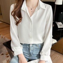 여성 드라마 신성한 이혼 한혜진 새틴 셔츠 봄가을 프렌치 심플 정장 로맨틱 블라우스