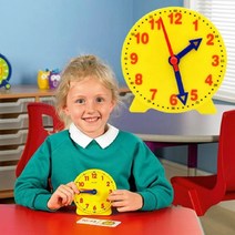 시계공부 학습용 교육용 시계 읽기 교구 모형 랜덤1개