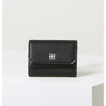 닥스 여성 블랙 DD 로고 천연 소가죽 반지갑 WCWA1F501BK