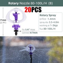 90/180/360 Degree Greenhouse Watering Sprinkler Dripper Irrigation Adjustable Mist Emitters Stake Mi, [02] B20PCS