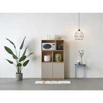 아현퍼니처 멀티렌지대 전자렌지 에어프라이어 밥솥 주방수납장 800, 그레이