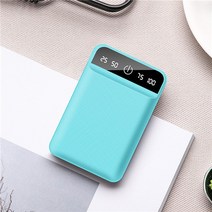 노트북배터리 미니 보조베터리 휴대용 빠른 충전 20000mAh 충전기 2USB 디지털 디스플레이 외부 배터리 Xiaomi 아이폰 호환 호환에 대 한, [01] 30001 mAh-50000 mAh, [04] blue