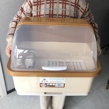 WARM식기건조대 양수 찬장 주방건조대 뚜껑형수저수납함 플라스틱 그릇 선반 수납함 선반수납함, 14 라지 바이올렛