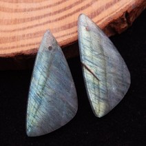 비즈공예 원석 준귀중한 보석 시머 Labradorite 수제 귀걸이 쌍 아름다운 28x13x3mm4.6g, 한개옵션0