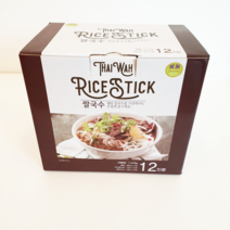 타이와 쌀국수 대용량 12인분 1상자 THAI WAH RICE STICK 타이완 라이스스틱 스프 포함, 1박스